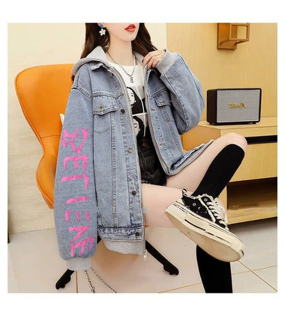 【裏起毛】絶対流行 ラムスキン ファッション デニムジャケットE-5703