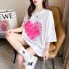 柔らかくて優しい印象 ゆったり ファッション感満々 ロング丈 3色半袖TシャツE-9206