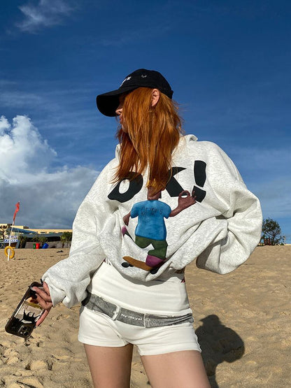 【裏起毛】都市ファッショ デザイン オシャレ ファッション感満々 カジュアル プリント2色選択 パーカーE-10612