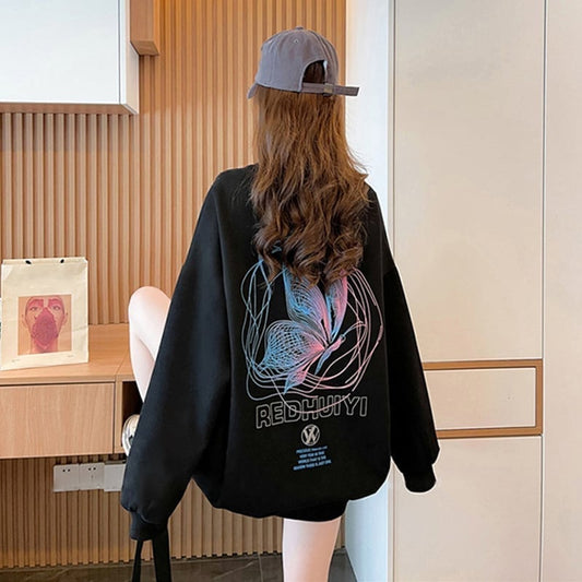 着心地抜群 プリント 女性力を高める スウェット パーカーE-3777