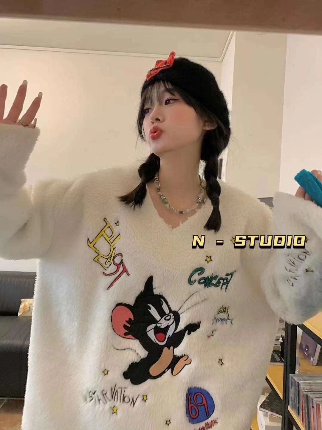 大好評  ファッション ラムスキンスウェットE-5291