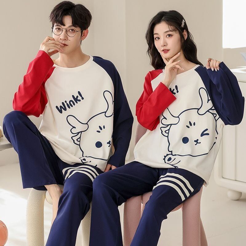 絶対欲しい 肌触り抜群 アクティブも綺麗も叶う キュート カップルパジャマ E-9484