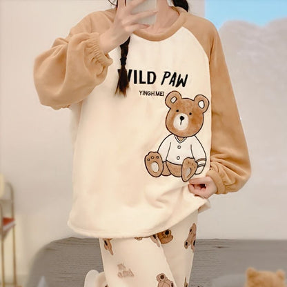 新商品 デザイン性抜群 大人可愛い 着心地良い 4種選択 コーラルベルベットパジャマ トップス+パンツセット E-9765