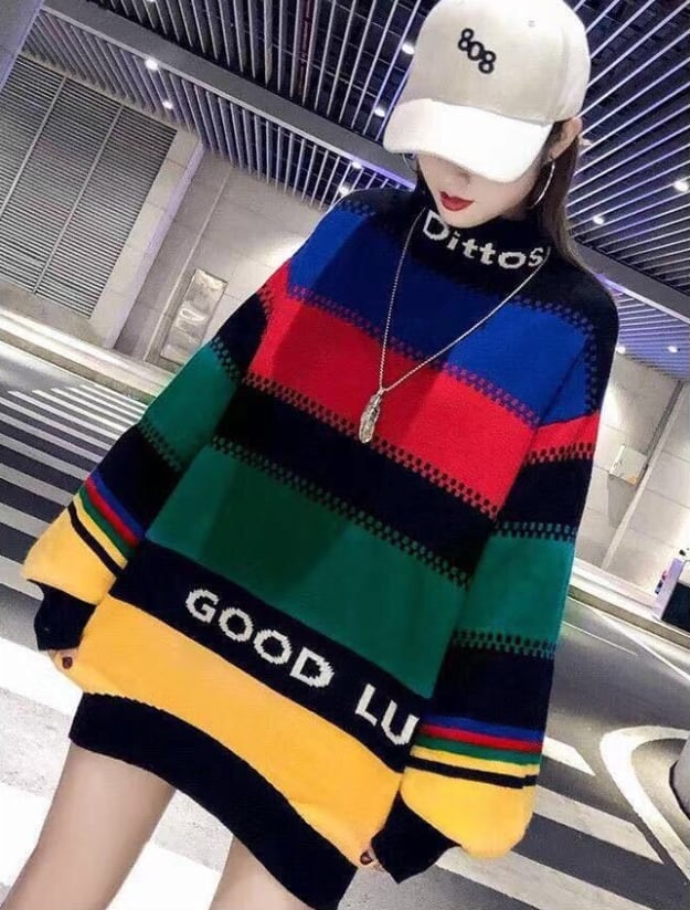 【裏起毛】絶対流行 個性派 海外トレンド セーターE-5717