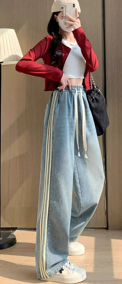 スタイルアップ カジュアル 肌触り抜群 デニム ジョガーパンツ E-9590