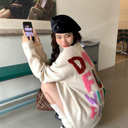 存在感抜群 韓国風ファッション トレンドアイテム カジュアル 3色選択 ニットトップスE-10642