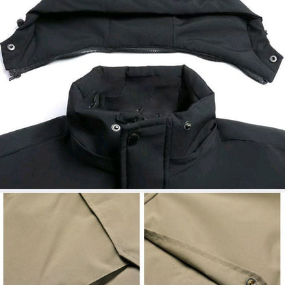 カジュアル  防寒  撥水加工 バックビッグロゴ 男女兼用 3色展開 フード付き中綿ジャケット E-12887