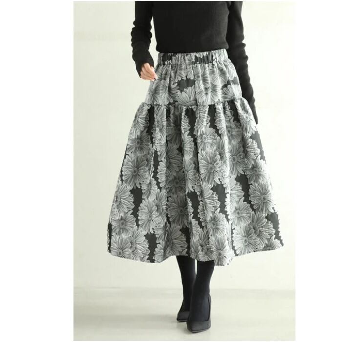 上質 デートにぴったり ハイウエスト 女性力を高める スカート ボトムスE-12220