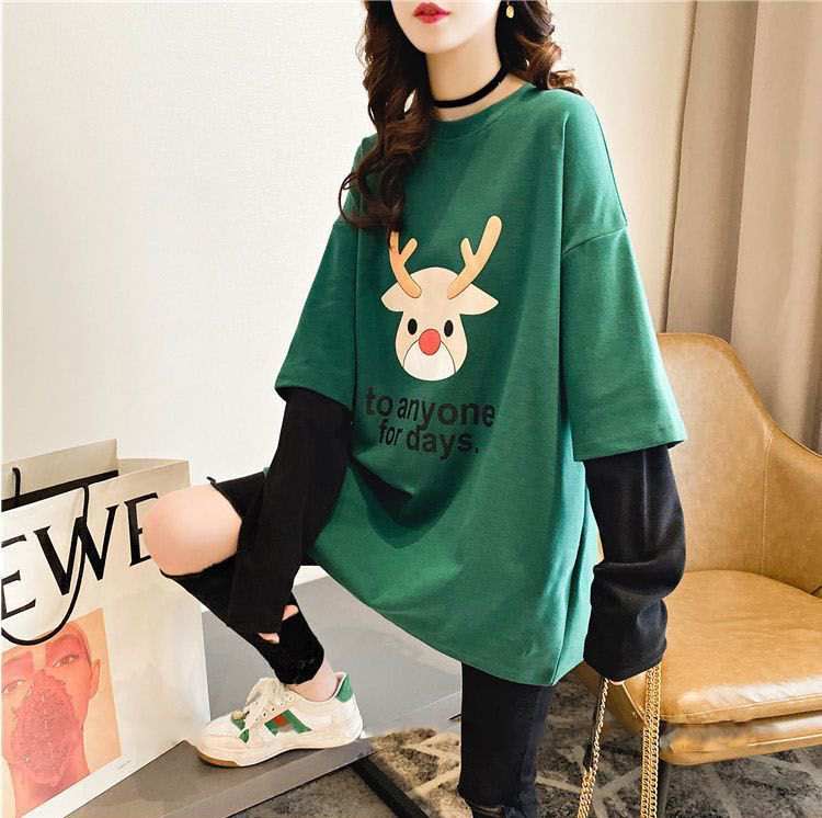 主役級 プリント カジュアル 4色選択 スウェットE-10932