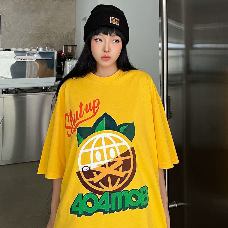 話題沸騰中 おしゃれ度高め 活躍する優秀アイテム プリント 半袖 Tシャツ E-9325