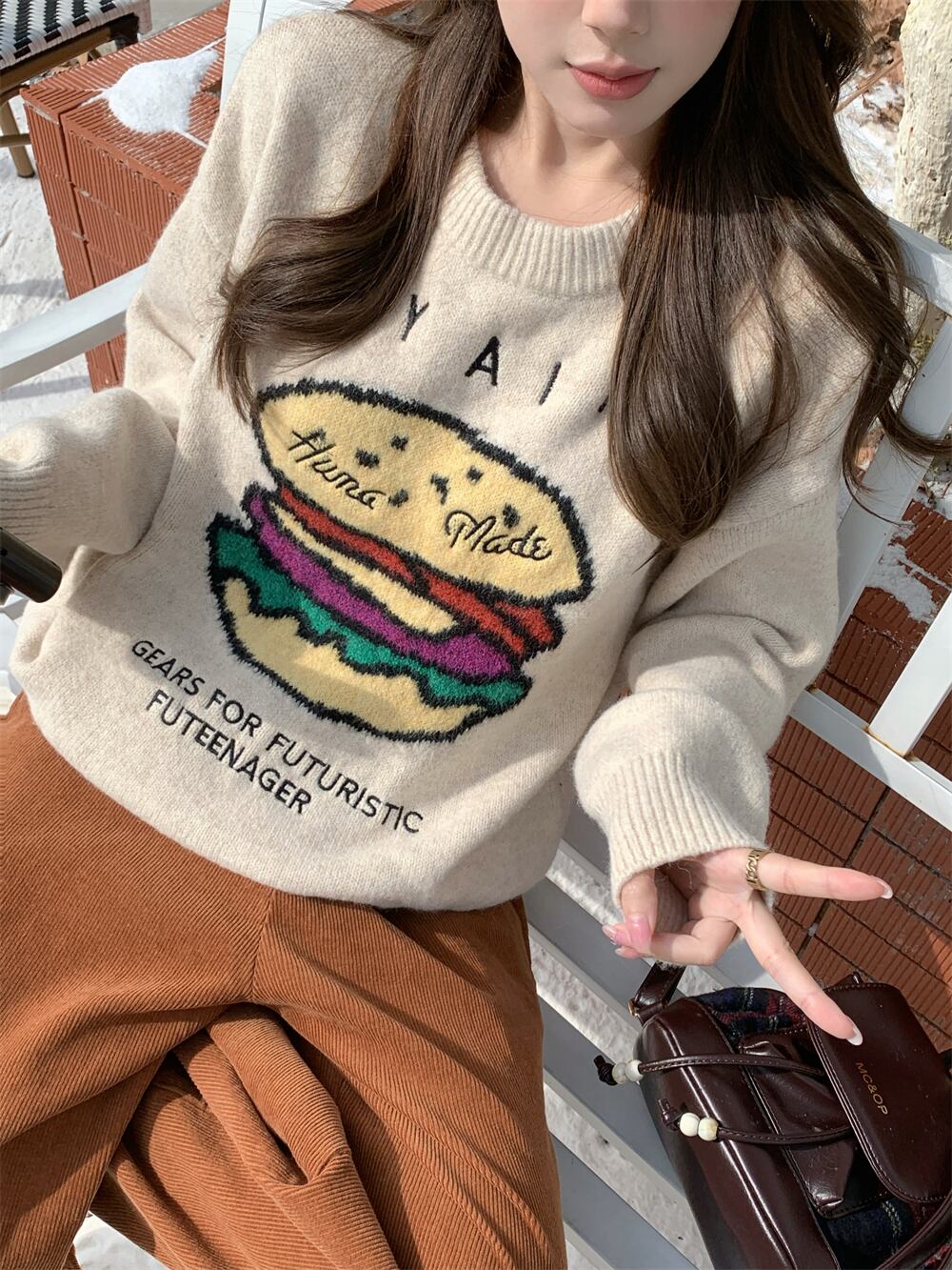 人気上昇中  絶対流行 柔らかくて優しい印象  デザイン性抜群  ニットトップスiEf-9893