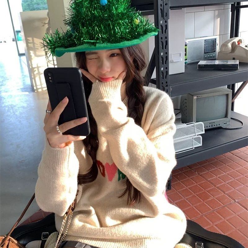 存在感抜群 韓国風ファッション トレンドアイテム カジュアル 3色選択 ニットトップスE-10642