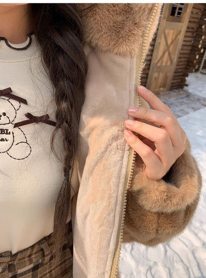 絶対欲しい 個性的なデザイン 大人可愛い 上質 ぬいぐるみのパーカートップス E-9889