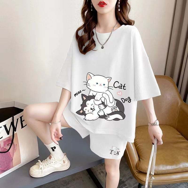 大人可愛い  上質 半袖Ｔシャツⅹパンツセット全4色 男女兼用 <ins-6551>