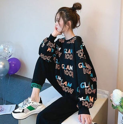 女子マスト おしゃれ度高め デザイン性抜群 着心地良い 2色選択 トップス+パンツセット E-10449