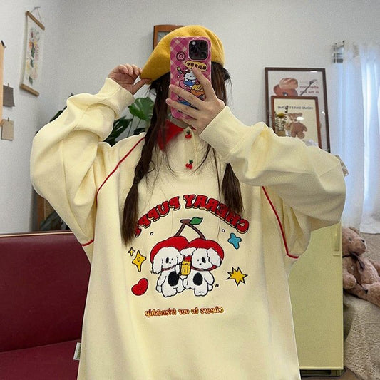 大人可愛い刺?ロゴワンちゃんスウェット全2色E  -4595