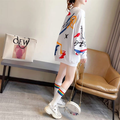 美人度アップ プリント ファッション スウェット パーカーE-3694