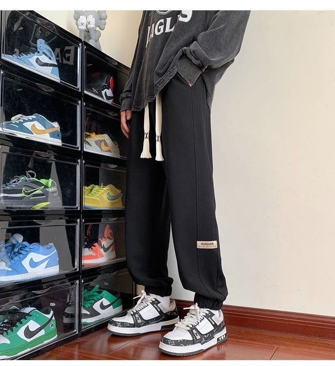 着?せロゴ裏起毛ジョガーパンツ3色あり   E-4466