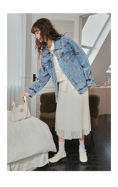 超人気 ファッション スウィート 個性派 デニムジャケット<ins-6543>