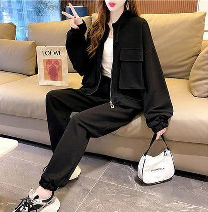 今季マストバイ 着心地良い 定番シンプル 3色選択 トップス+パンツセット E-9497