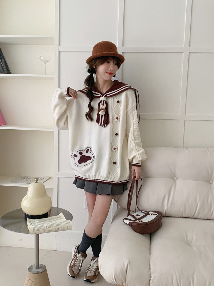 話題沸騰中 スタイルアップ アクティブも綺麗も叶う 切り替え 2色選択ニットトップスE-9877