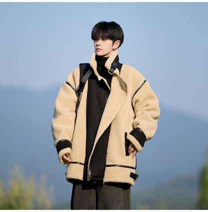 冬新作 ムートン風 暖かい 3色展開 ジャケットE-12583