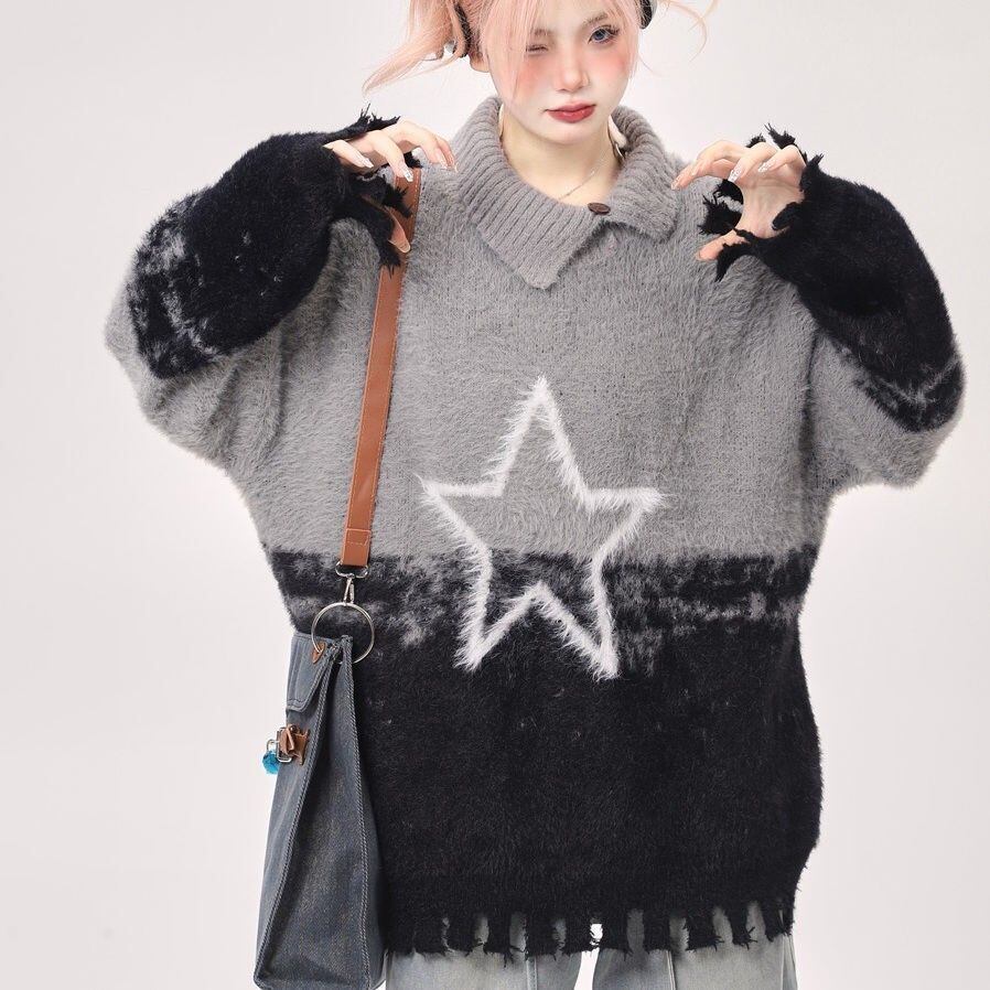 絶対欲しい 3色選択 柔らかな肌触りで着心地も楽ちん！カラーマッチング ニットトップスE-9857