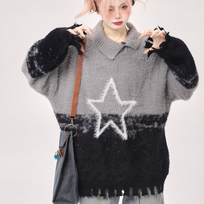 絶対欲しい 3色選択 柔らかな肌触りで着心地も楽ちん！カラーマッチング ニットトップスE-9857