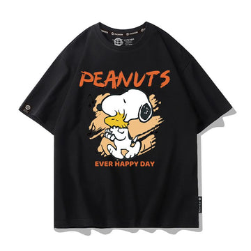 男女兼用 プリント カジュアル 半袖 Tシャツ E-13273