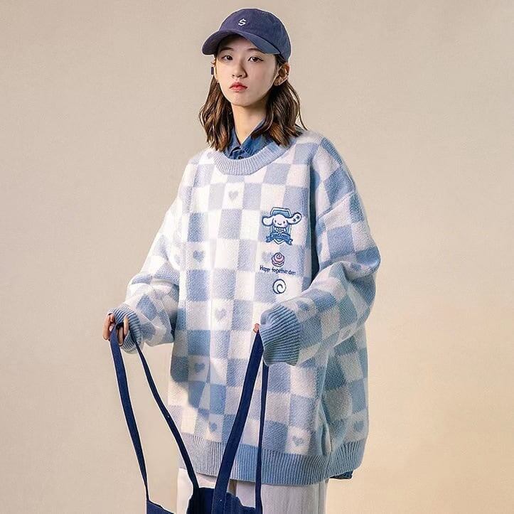 人気新作チェック柄刺?ロゴニットセータートップス全3色E-4332