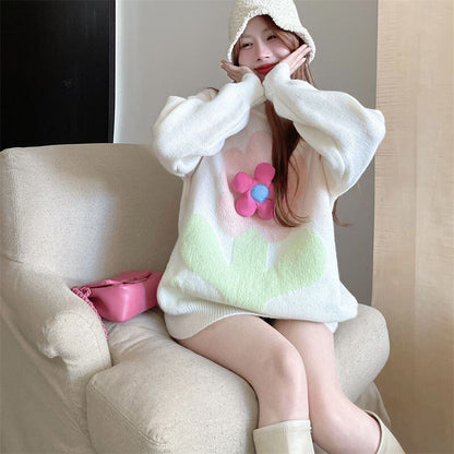 おすすめ  ゆったりとしたアウターウェア ラムスウェットシャツE-10094