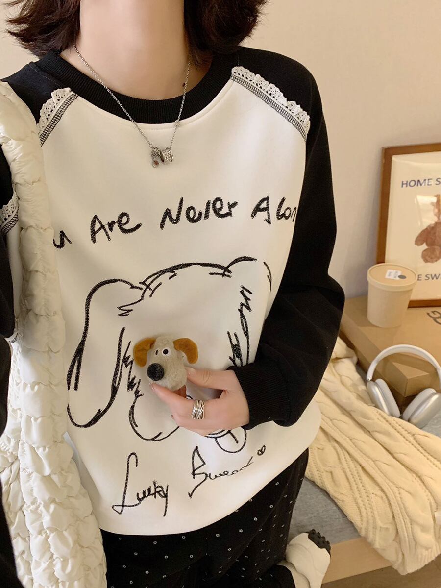 高見えデザイン 3色 プラスベルベット スウェットE-10277