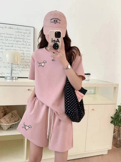 人気上昇中 着心地良い 真夏も快適 カジュアル 全5色 半袖 Tシャツ ショートパンツ セットアップ E-9216