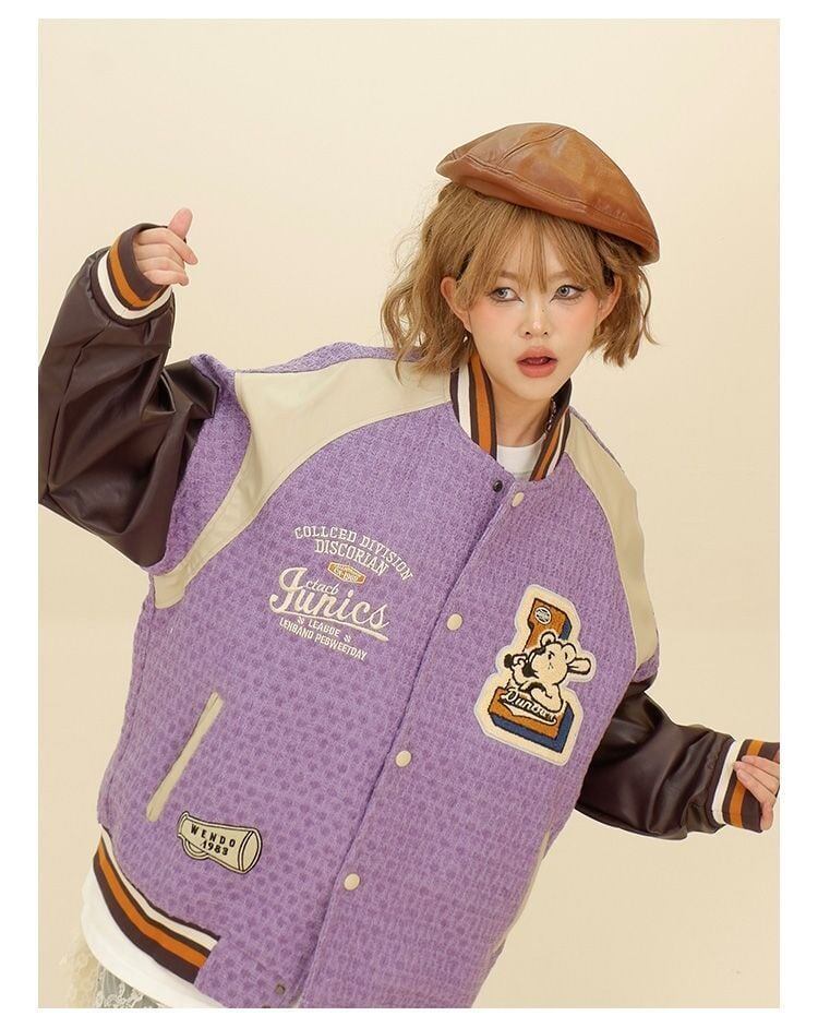 大活躍 切り替え ユニセックス スタジャン 全2色コートE-4832