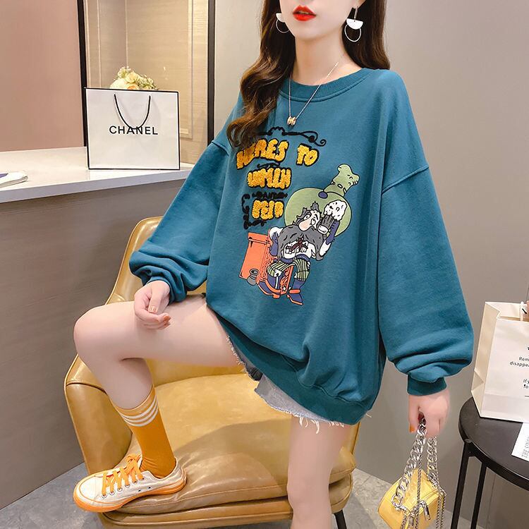 定番シンプル プリント カジュアル 4色選択 スウェットE-10931