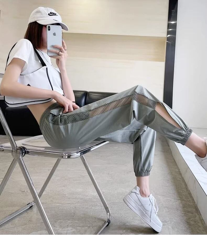 絶対欲しい ファッション カジュアル 速乾 メッシュ 涼しい 極薄 スポーツパンツE-6704