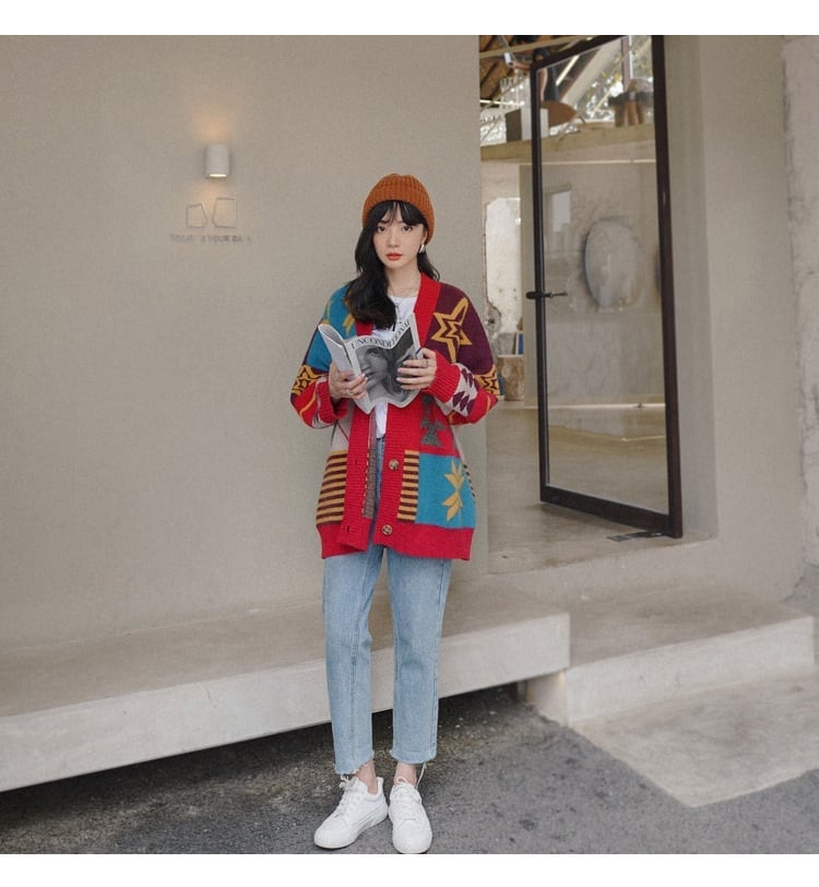 好感度UP   ゆったりとした怠惰なセーターコートE-5174