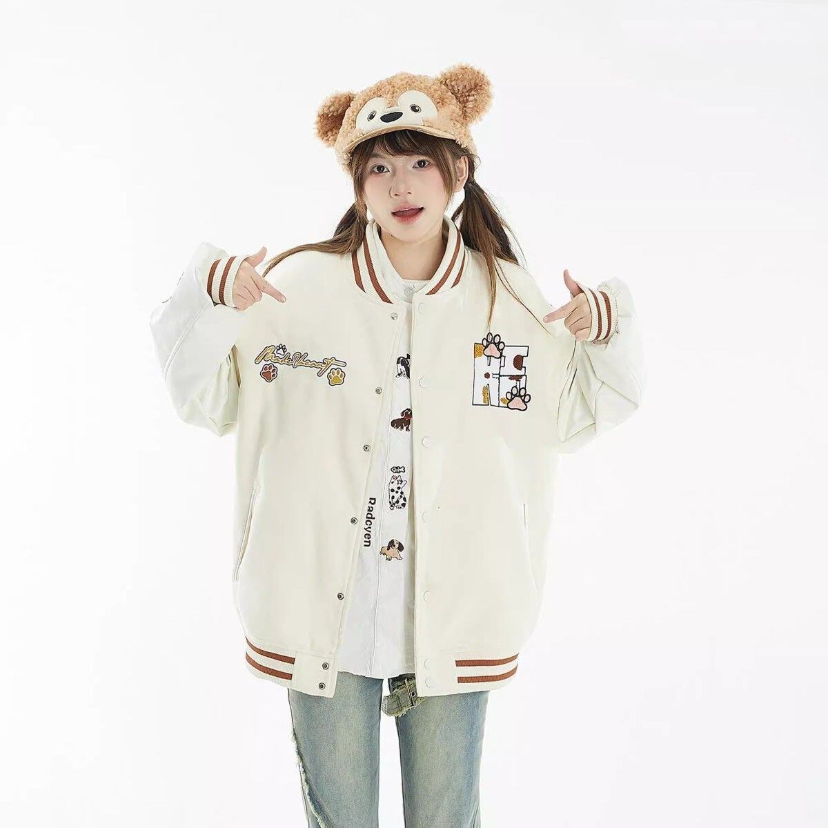 取り入れたい 切り替え ユニセックス スタジャン 全2色コートE-10793