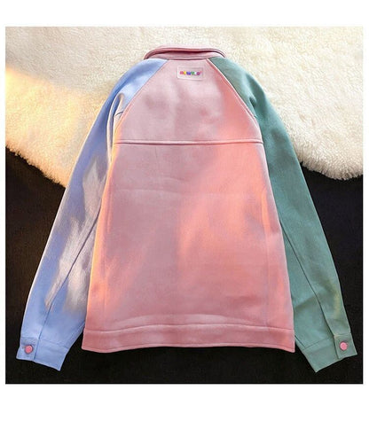 人気商品再入荷 ジャケット 切り替え ゆったりコートE-4971