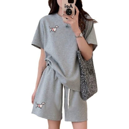 人気上昇中 着心地良い 真夏も快適 カジュアル 全5色 半袖 Tシャツ ショートパンツ セットアップ E-9216