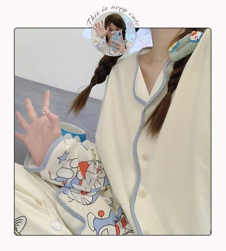 トップス+パンツセット パジャマ 組み合わせやすい E-6018