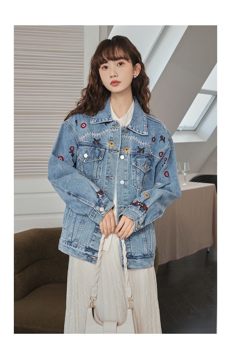 超人気 ファッション スウィート 個性派 デニムジャケット<ins-6543>