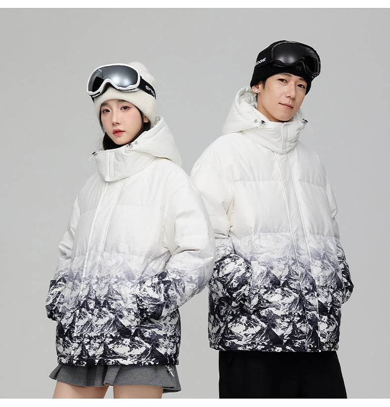 おすすめ  冬服 ダウン  暖かい 撥水加工 グラデーション 男女兼用  ダウンジャケットE-12626