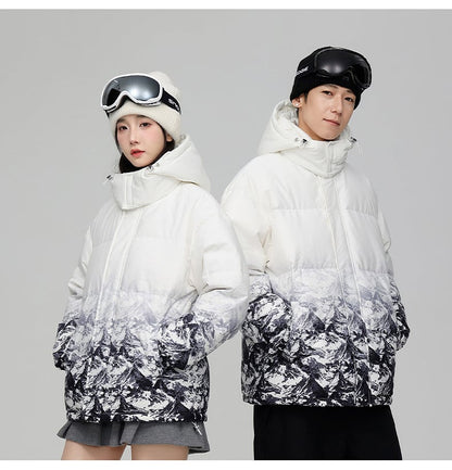 おすすめ  冬服 ダウン  暖かい 撥水加工 グラデーション 男女兼用  ダウンジャケットE-12626