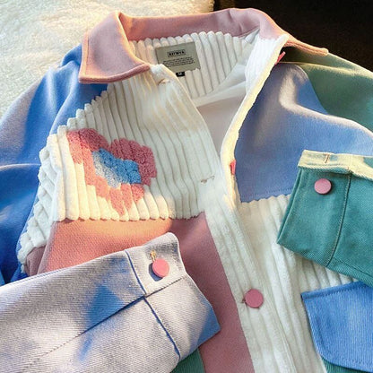 人気商品再入荷 ジャケット 切り替え ゆったりコートE-4971