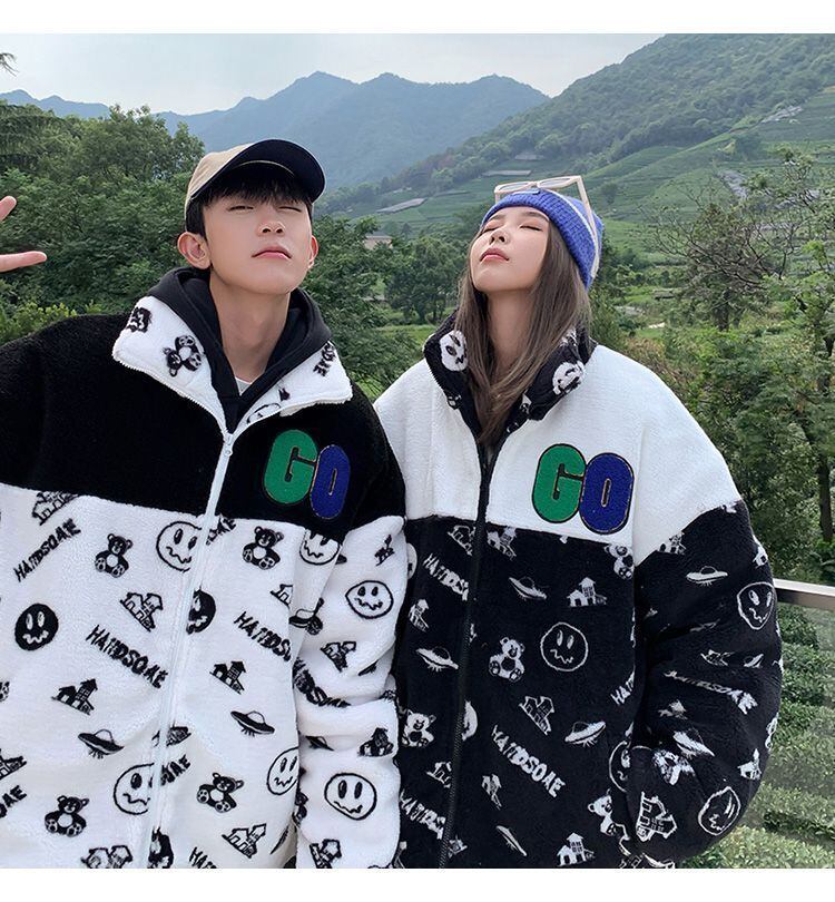 大人の定番シンプル 2色選択 カジュアル ラムフリース コート ボアジャケットE-10011