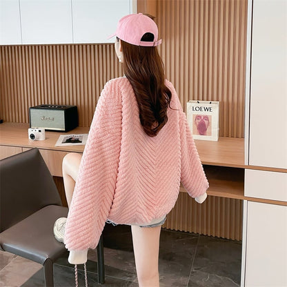 流行新作 美人度アップ 目を奪われる スタイルアップ カジュアル 2色選択 厚手のフリーススウェットシャツE-9822