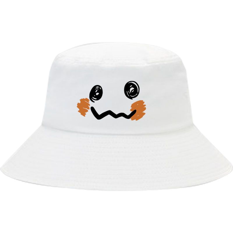 可愛い 顔プリント バケットハット E-13140