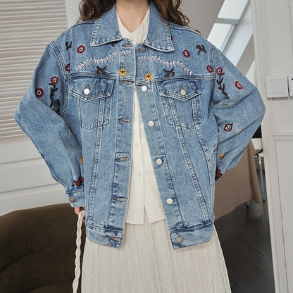 超人気 ファッション スウィート 個性派 デニムジャケット<ins-6543>