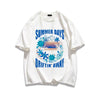 柔らかな肌触りで着心地も楽ちん アバンギャルド カジュアル プリント 全7色 半袖 Tシャツ E-9263